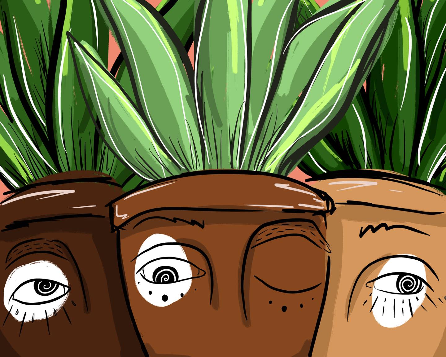Pot Heads, Digital Illustration, 2022