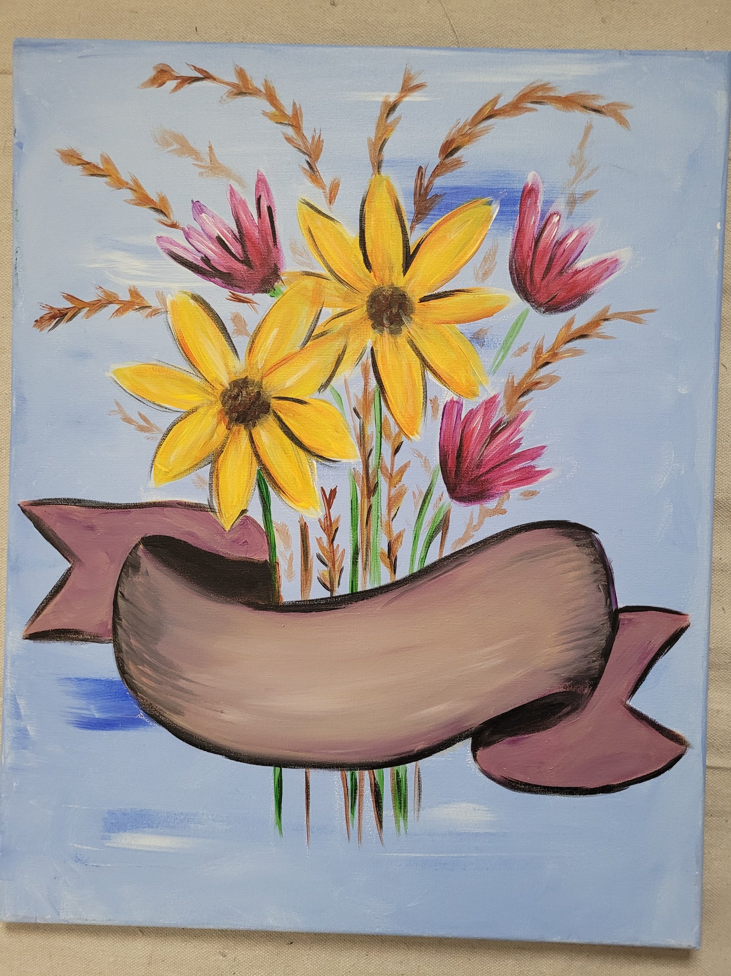 Autumn Flowers with Banner