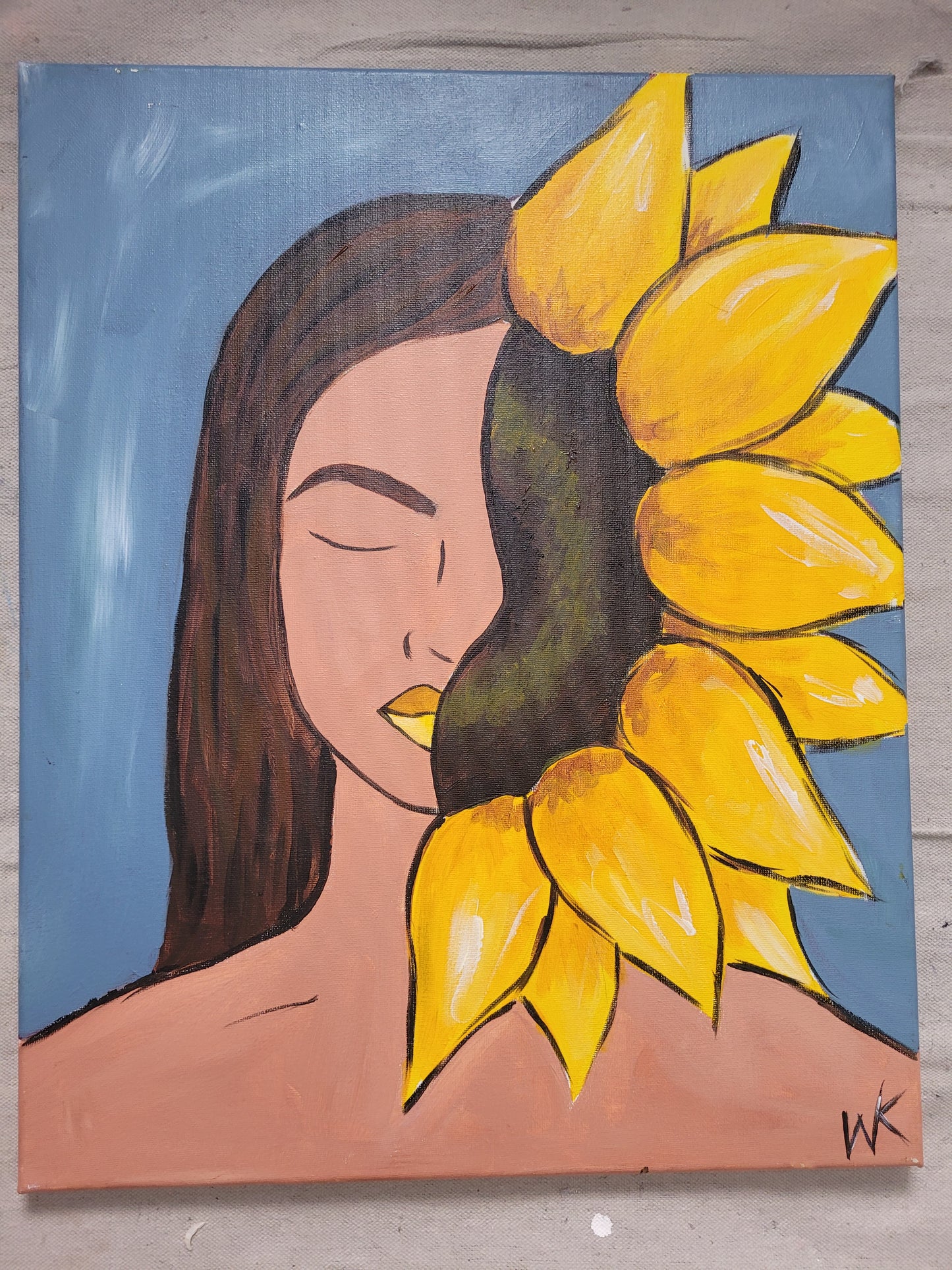 Sunflower Girl in Blue